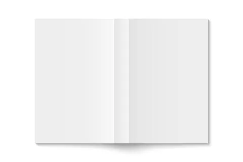 Vector mockup of white paperback vertical book spread cover isolated Stock Illustration