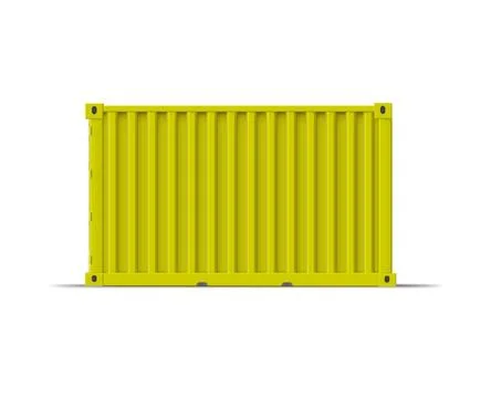 Vector mockup of a yellow cargo container, side view. Stockillustratie