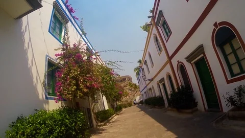 Vector mode - Picturesque street in Mogán Stock Footage 114583442