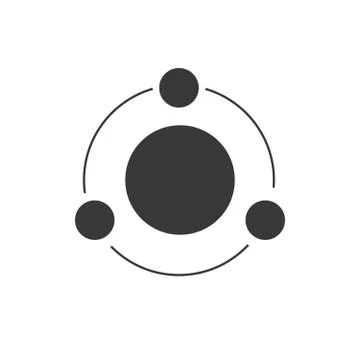 Vector model of atom, molecule structure. scientific or physics concept. Vector Illustrazione stock