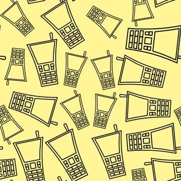 Vector model with a contour image of the walkie-talkie. Illustration of a black Stock Illustration