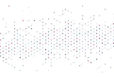 Vector modern absrtact geometric pattern hexagon. Multicolor lines and dots Stock Illustration