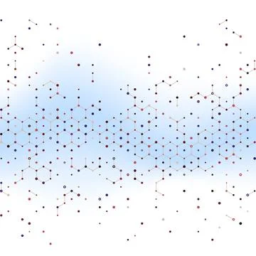 Vector modern absrtact geometric pattern hexagon. Blue lines and dots abstract Illustrazione stock