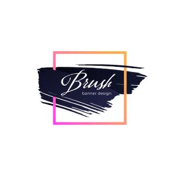 Vector modern abstract brush banner. Stock Illustration