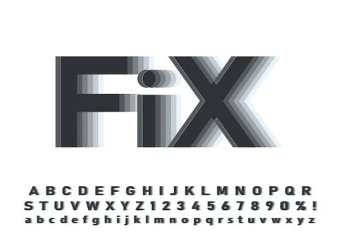 Vector of modern abstract font and alphabet Stock Illustration