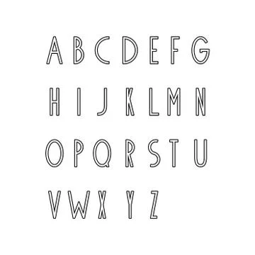Vector of modern abstract font and alphabet Stock Illustration