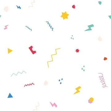 Vector Modern Abstract Palyful Shapes Children Design seamless pattern Stock Illustration