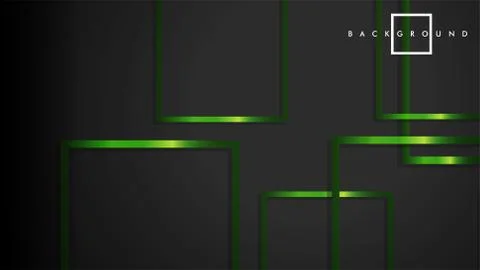 Vector Modern Abstract Squares Backgrounds . with a black and green metal col Stock Illustration