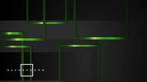 Vector Modern Abstract Squares Backgrounds . with a black and green metal col Stock Illustration