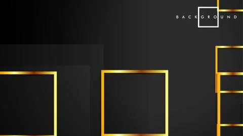 Vector Modern Abstract Squares Backgrounds . with a black and gold color grad Stock Illustration
