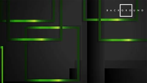 Vector Modern Abstract Squares Backgrounds . with a black and green metal col Stock Illustration