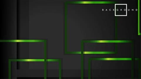 Vector Modern Abstract Squares Backgrounds . with a black and green metal col Stock Illustration