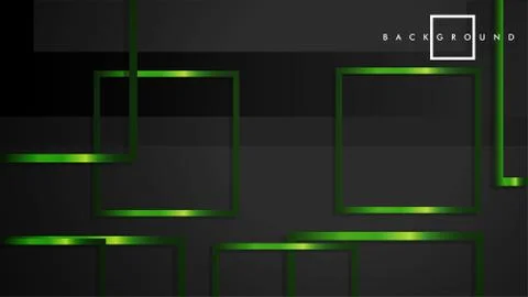Vector Modern Abstract Squares Backgrounds . with a black and green metal col Stock Illustration