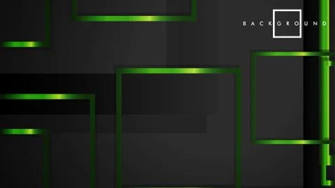 Vector Modern Abstract Squares Backgrounds . with a black and green metal col Stock Illustration