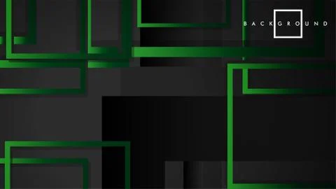 Vector Modern Abstract Squares Backgrounds . with a black green gradient. eps Ilustración de archivo
