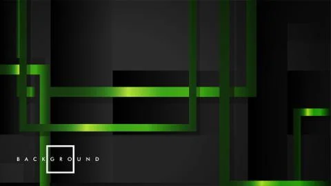 Vector Modern Abstract Squares Backgrounds . with a black and green metal col Stock Illustration