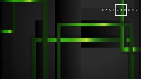 Vector Modern Abstract Squares Backgrounds . with a black and green metal col Stock Illustration