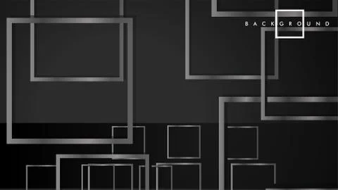 Vector Modern Abstract Squares Backgrounds . with a black and gray metal colo Stock Illustration