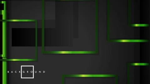 Vector Modern Abstract Squares Backgrounds . with a black and green metal col Stock Illustration