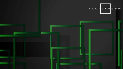 Vector Modern Abstract Squares Backgrounds . with a black green gradient. eps Ilustración de archivo