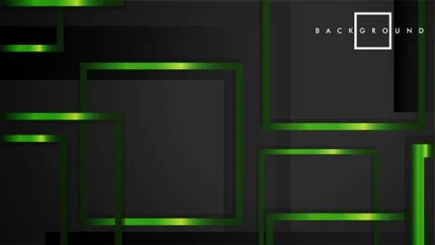 Vector Modern Abstract Squares Backgrounds . with a black and green metal col Illustrazione stock