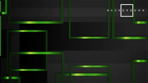 Vector Modern Abstract Squares Backgrounds . with a black and green metal col Stock Illustration