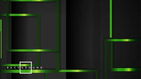 Vector Modern Abstract Squares Backgrounds . with a black and green metal col Stock Illustration