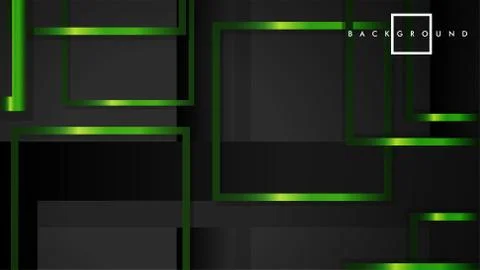 Vector Modern Abstract Squares Backgrounds . with a black and green metal col Stock Illustration
