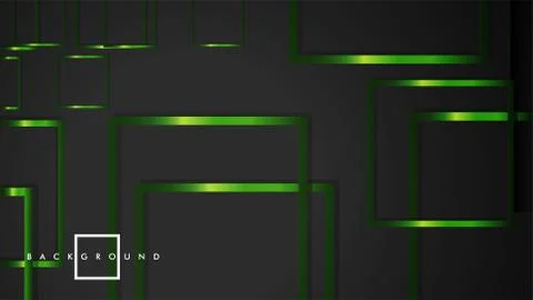 Vector Modern Abstract Squares Backgrounds . with a black and green metal col Stock Illustration