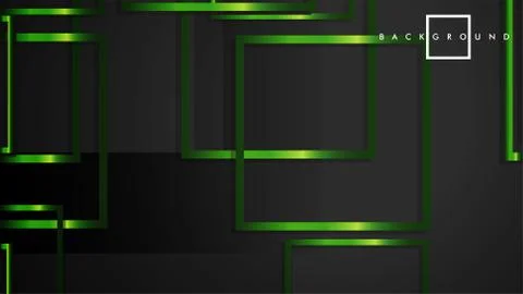 Vector Modern Abstract Squares Backgrounds . with a black and green metal col Stock Illustration