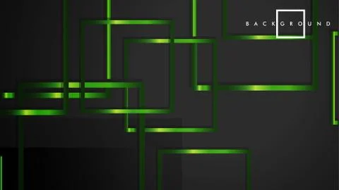 Vector Modern Abstract Squares Backgrounds . with a black and green metal col Stock Illustration