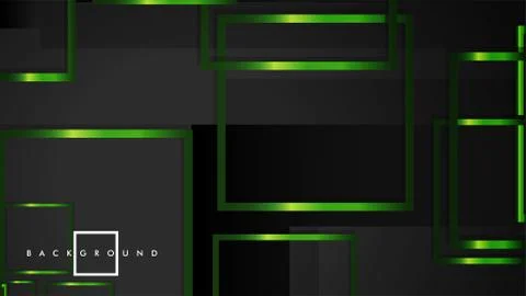 Vector Modern Abstract Squares Backgrounds . with a black and green metal col Stock Illustration