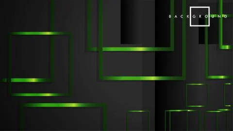 Vector Modern Abstract Squares Backgrounds . with a black and green metal col Stock Illustration