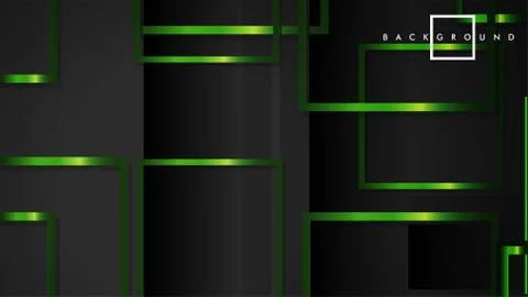 Vector Modern Abstract Squares Backgrounds . with a black and green metal col Illustrazione stock