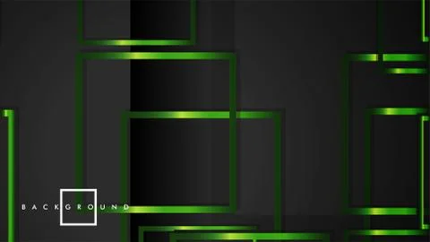 Vector Modern Abstract Squares Backgrounds . with a black and green metal col Stock Illustration