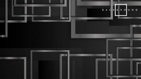 Vector Modern Abstract Squares Backgrounds . with a black and gray metal colo Stock Illustration