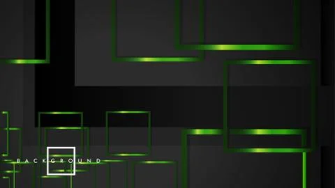 Vector Modern Abstract Squares Backgrounds . with a black and green metal col Stock Illustration