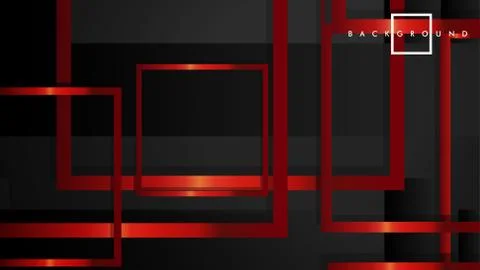 Vector Modern Abstract Squares Backgrounds . with a black and red metal color Stock Illustration