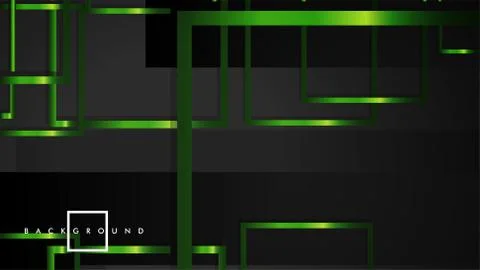Vector Modern Abstract Squares Backgrounds . with a black and green metal col Illustrazione stock