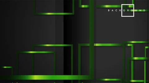 Vector Modern Abstract Squares Backgrounds . with a black and green metal col Stock Illustration
