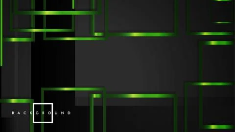 Vector Modern Abstract Squares Backgrounds . with a black and green metal col Stock Illustration