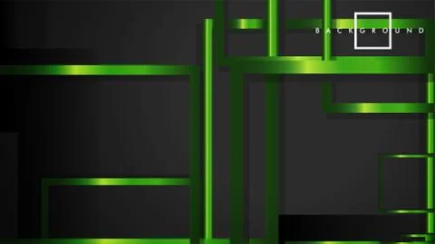 Vector Modern Abstract Squares Backgrounds . with a black and green metal col Stock Illustration