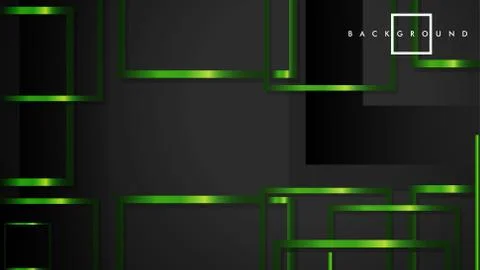 Vector Modern Abstract Squares Backgrounds . with a black and green metal col Stock Illustration