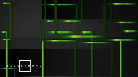 Vector Modern Abstract Squares Backgrounds . with a black and green metal col Stock Illustration