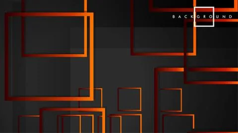 Vector Modern Abstract Squares Backgrounds . with a black red orange gradient Stock Illustration