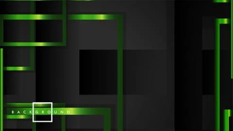 Vector Modern Abstract Squares Backgrounds . with a black and green metal col Stock Illustration