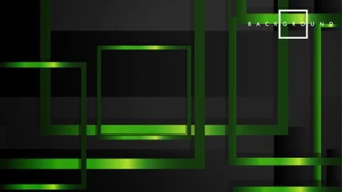 Vector Modern Abstract Squares Backgrounds . with a black and green metal col Illustrazione stock