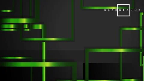 Vector Modern Abstract Squares Backgrounds . with a black and green metal col Stock Illustration