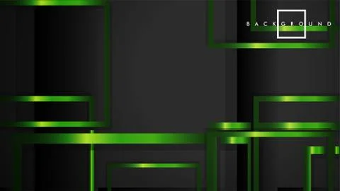 Vector Modern Abstract Squares Backgrounds . with a black and green metal col Stock Illustration