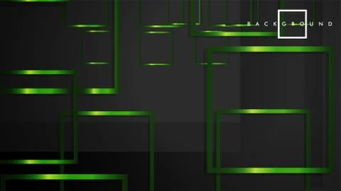 Vector Modern Abstract Squares Backgrounds . with a black and green metal col Stock Illustration